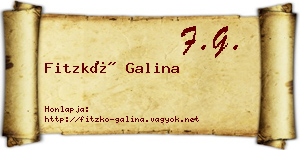 Fitzkó Galina névjegykártya